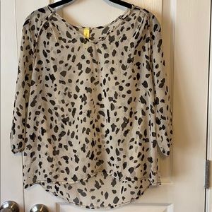 Francesca’s black and cream printed blouse